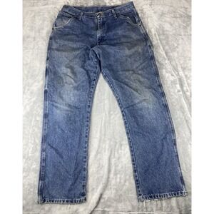 Wrangler Jeans Men 34x32 Blue Workwear Carpenter Medium Wash Tag 34x32‎